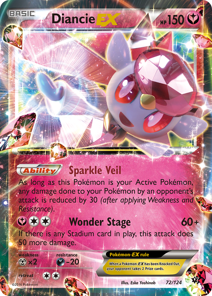 Diancie-EX - Fates Collide - 72/124 - Holofoil