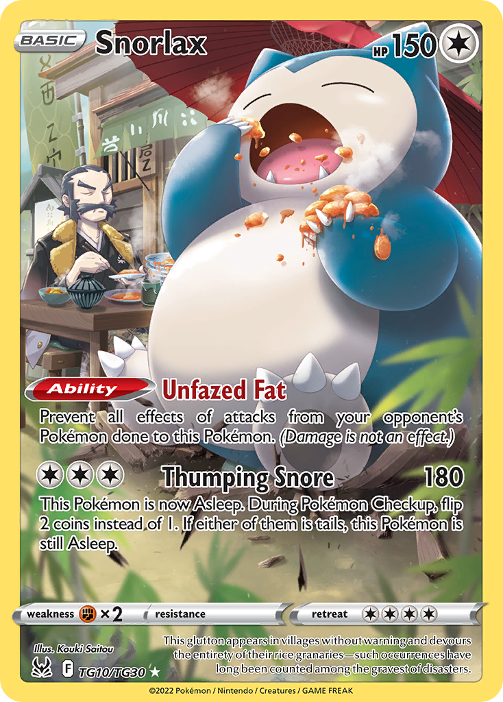 Snorlax - Lost Origin Trainer Gallery - TG10/TG30 - Holofoil