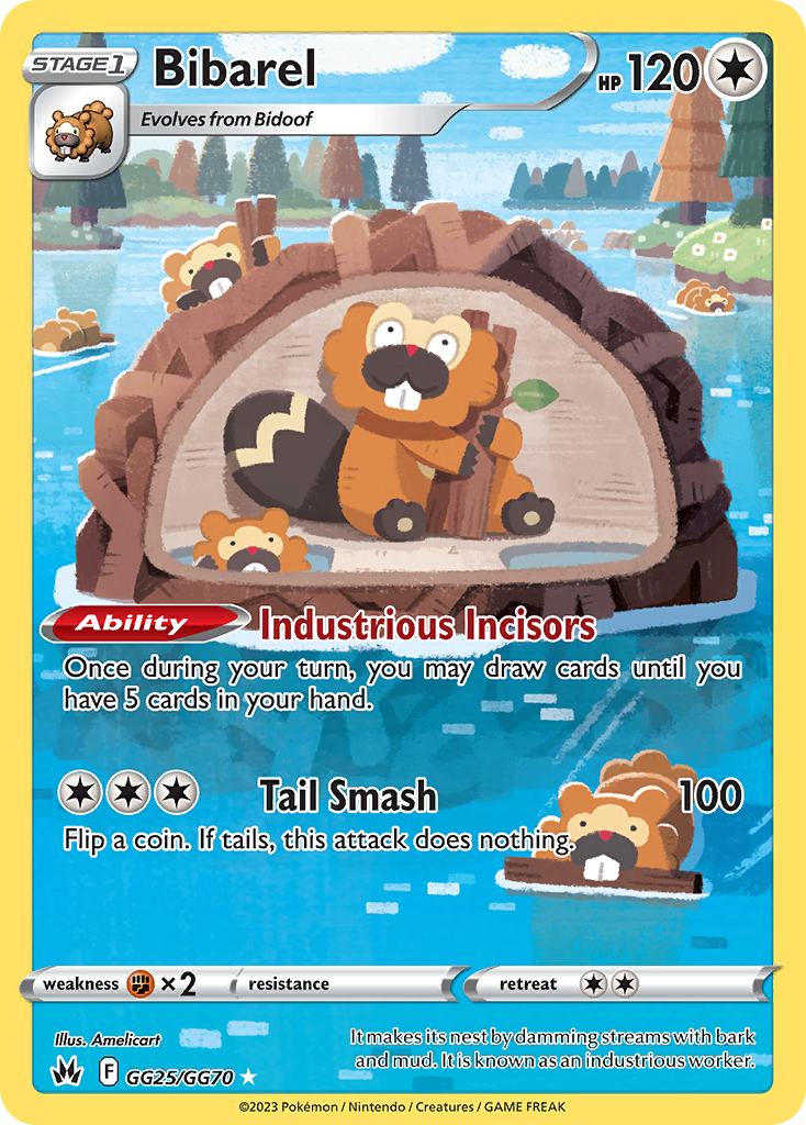 Bibarel - Crown Zenith Galarian Gallery - GG25/GG70 - Holofoil