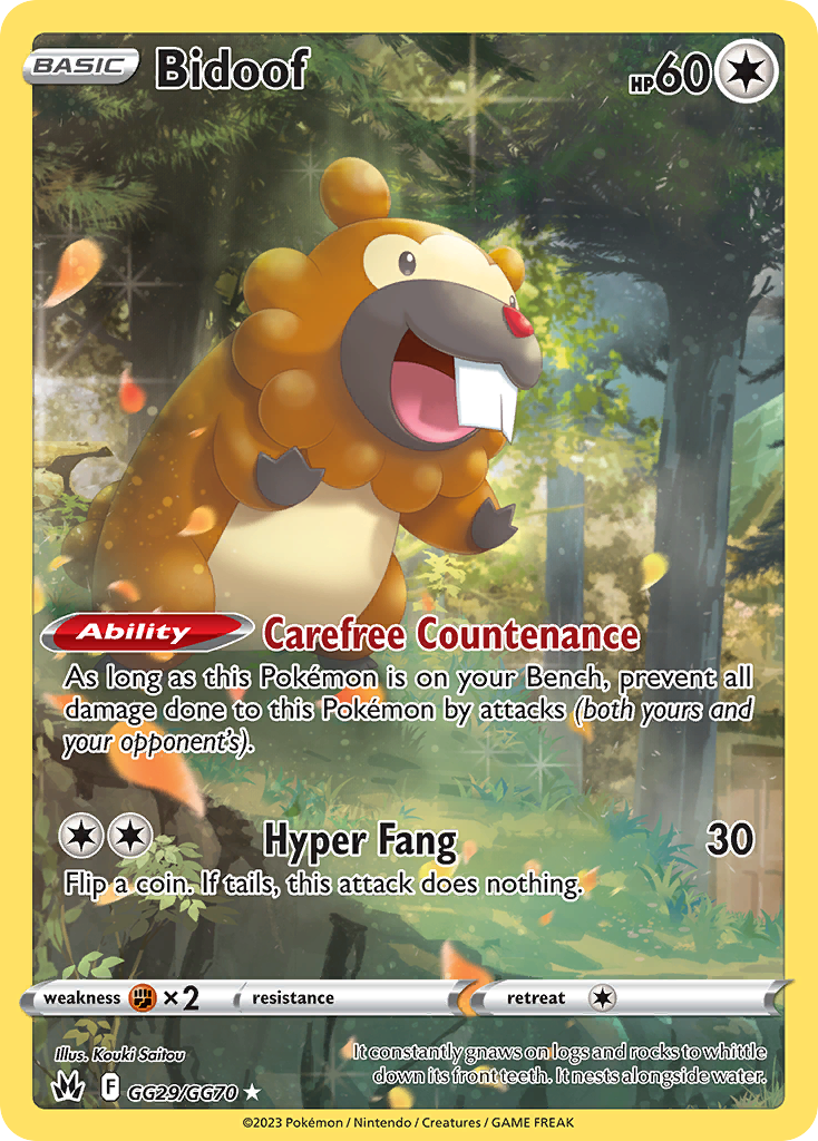 Bidoof - Crown Zenith Galarian Gallery - GG29/GG70 - Holofoil