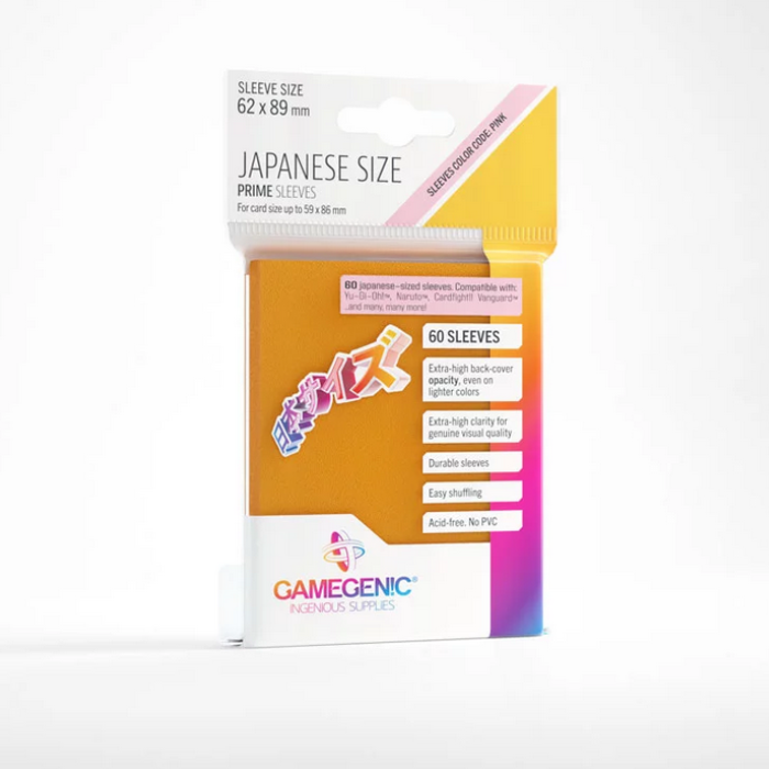 Gamegenic - PRIME Japanese Sized Sleeves Orange (60 Sleeves)