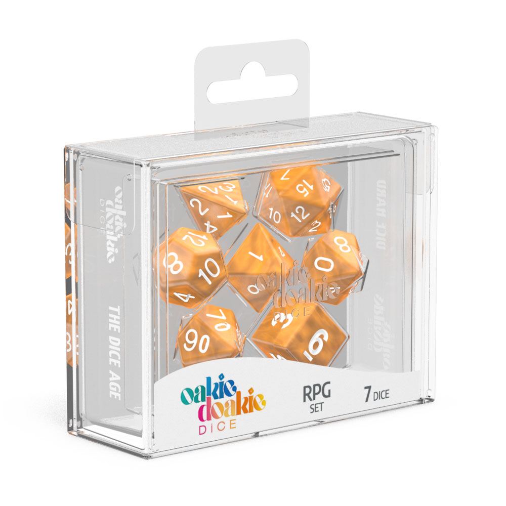 Oakie Doakie Dice RPG Set Marble - Orange