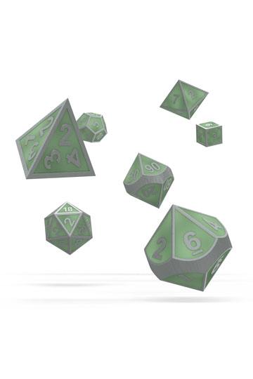 Oakie Doakie Dice RPG Set Metal Glow in the Dark - Druid's Blaze