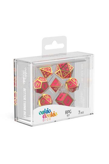 Oakie Doakie Dice RPG Set Metal Glow in the Dark - Golden Princess