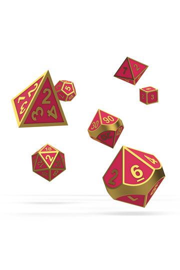 Oakie Doakie Dice RPG Set Metal Glow in the Dark - Golden Princess