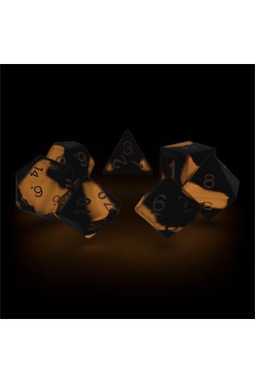 Oakie Doakie Dice RPG Set Glow in the Dark - Lava (7)