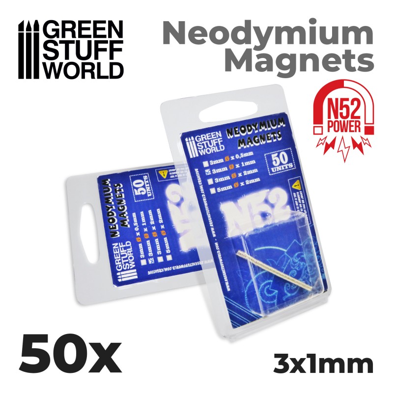 Neodymium Magnets 3x1mm - 50 units (N52)