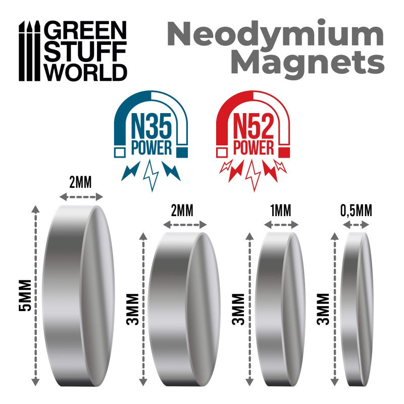 Neodymium Magnets 3x2mm - 50 units (N52)